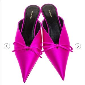 Balenciaga Fuschia Pink Satin Bow Pointed heels